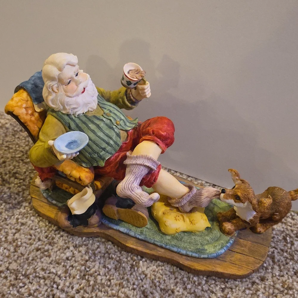 Santa Claus Figurine with Dog